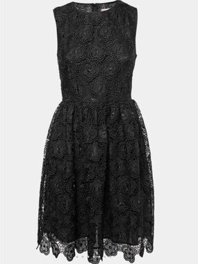RED Valentino Black Floral Guipure Lace Mini Dress Size 4